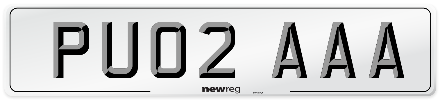 PU02 AAA Number Plate from New Reg